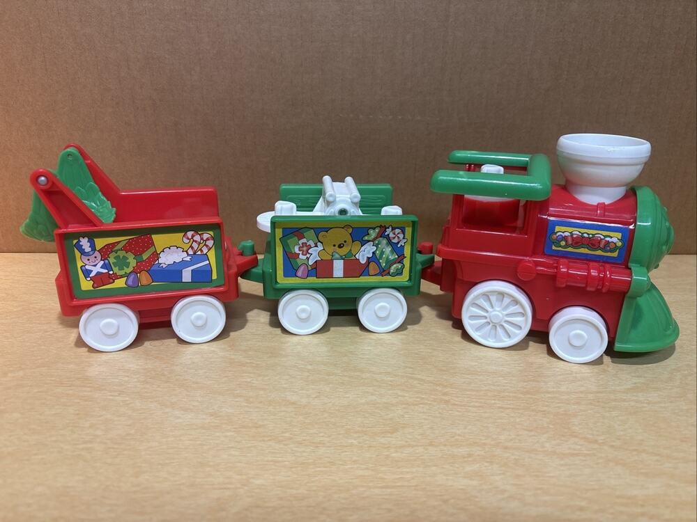 Fisher Price Little People Christmas 3 Piece Train Plays Music Kids Toy Working